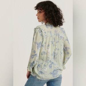 New Lucky Brand Daisy Long Sleeve Tunic Blouse